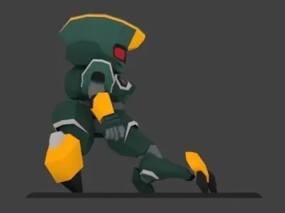 Super Mecha 15 - Ydzurk of Code Name YU88Z Low-poly 3D model