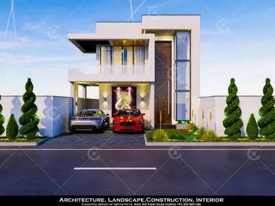 House Exterior Model Renderings Low-poly 3D model