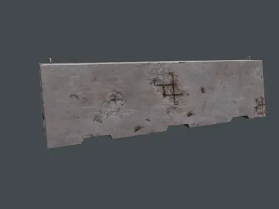 Concrete barrier Low-poly 3D model 24