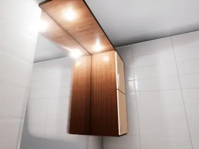 Bathroom with sink and toilet Low-poly 3D model