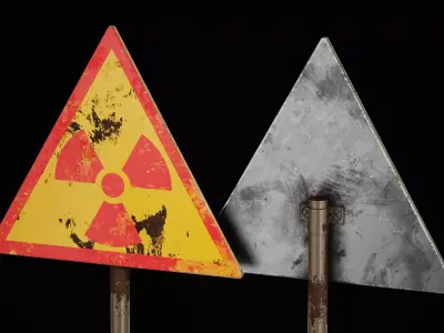 Radiation Sign Low-poly 3D model