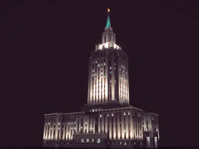 Hotel Hilton Leningradskaya Low-poly 3D model