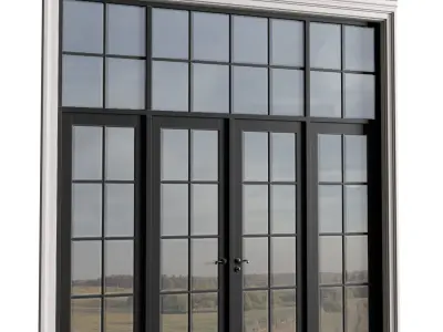 Modern Classic French Entrance Patio Doors  3D model