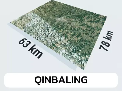Qinbaling China City Landscape 3D Model 3D model