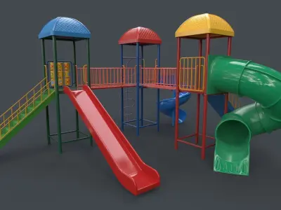 PBR Playground Outdoor Jungle Gym 15 A Low-poly 3D model