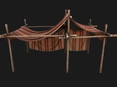 Royal Trade Fair Tent Stalls Low-poly 3D model