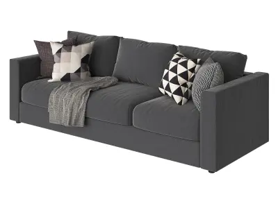 Vimle 3 emerald velvet sofa 3D model