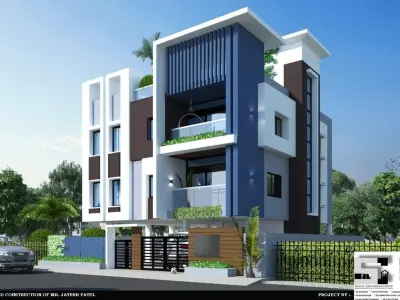 3D front elevations of buldings 3D print model