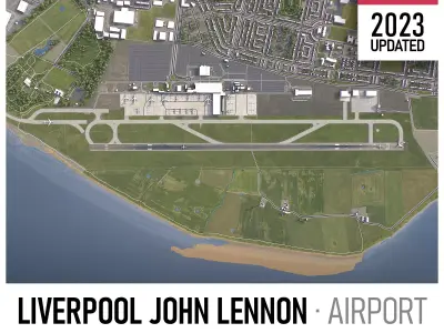 Liverpool Airport Low-poly 3D model