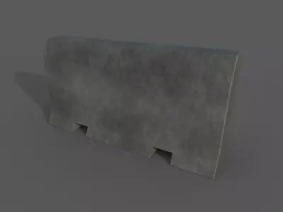 Concrete Barrier Type 13 Low-poly 3D model