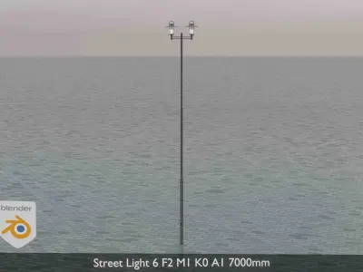Street Light 6 F2 M1 K0 A1 7000mm Low-poly 3D model