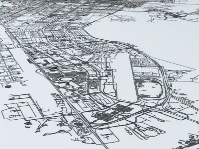 Abu Dhabi Road Network and Streets 3D model