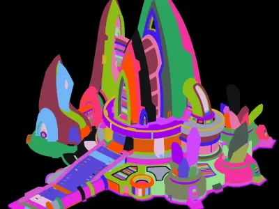Future World - Crystal Energy - Architecture 3D model