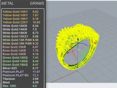 Diamond Cluster Ring 3D print model