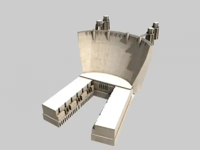 Hoover Dam low-poly Low-poly 3D model