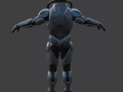 Futuristic Sci-Fi Armored Soldier 3D Model 3D model