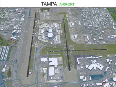 Tampa Airport 10km Low-poly 3D model