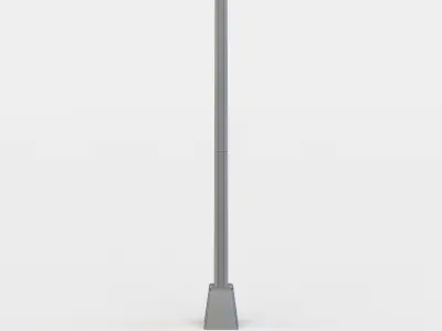 Single traffic pole Low-poly 3D model