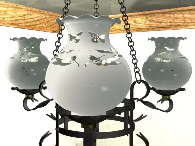 Wrought-iron chandelier 3D model