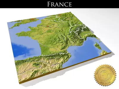 France High resolution 3D relief maps 3D model