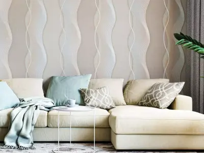 Modern Wavy Stripe Wallpaper Texture  Texture