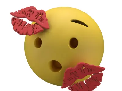 Hushed Face With Kiss Mark v1 001 Low-poly 3D model