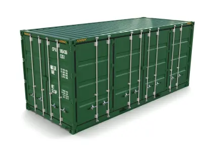 20ft Shipping Container Side Open 3D model