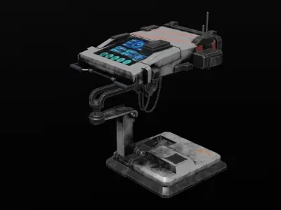 Sci-Fi Computer - Game Ready PBR 3D Model Low-poly 3D model