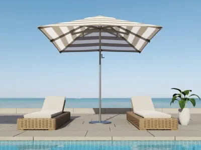 Outdoor umbrella Low-poly 3D model