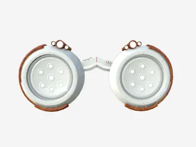 SciFi Glasses G09 White Wood - Character Design Fashion Low-poly 3D model