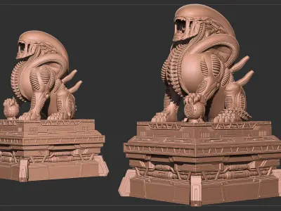 Cyberpunk lion  Alien - shaped Lion Anomalous Lion Alien 3D model