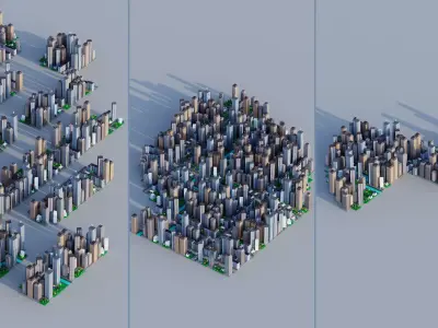 FastCity Generator for Cinema 4D Low-poly 3D model