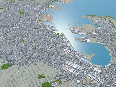 Shizuoka Japan 90km Low-poly 3D model