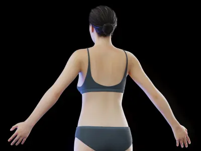  Human Female Body Skeleton and Organs 