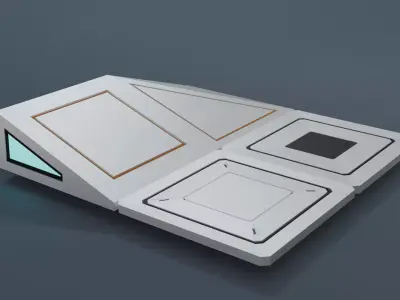 Low-Poly Sci-Fi Modular Environment Pack A-001 DLC Low-poly 3D model