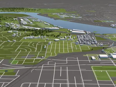 Little Rock Arkansas USA 50x50km 3D City Map 3D model