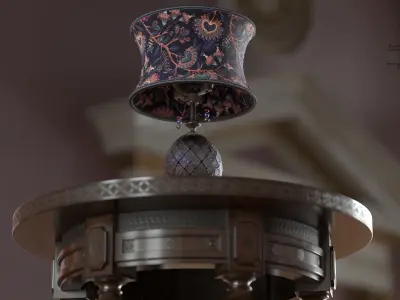 Lampshade-GL01-Purple Low-poly 3D model