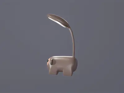 Monkey Desk Lamp Cute Low-poly 3D model