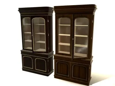 Antique bookcase Low-poly 3D model