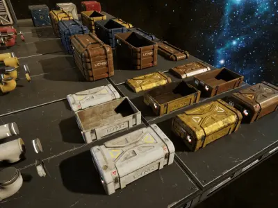 Sci Fi Interior Prop Pack 1 Low-poly 3D model