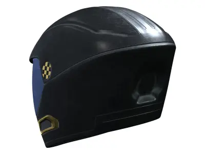 Female Sci-fi Helmet Low-poly 3D model