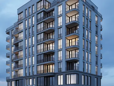 Modern residential building 4 3D model