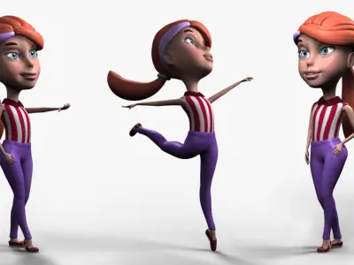 Anna Rigged Low-poly 3D model