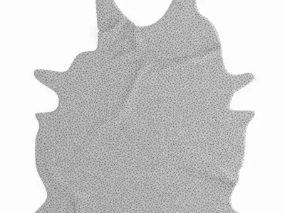 Leather Cowhide Rug With Black And White Spotted 3D model