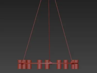 NETTO circular light fixture with four lights 3D model