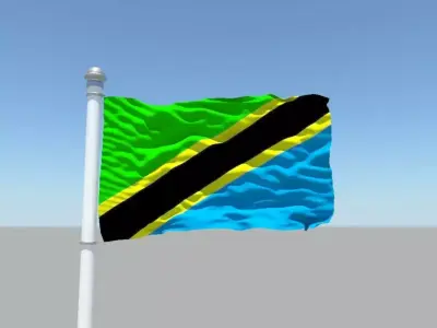 Tanzania flag 3D model