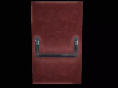 Restricted Access Metal Door Low-poly 3D model