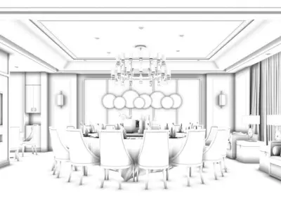 Business Restaurant - Coffee - Banquet  67 3D model