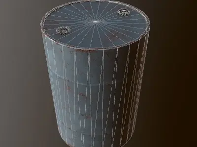 Metal Barrel - PBR Game Ready Low-poly 3D model