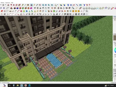 Modern Urban Apartments sketchup model Free 3D model